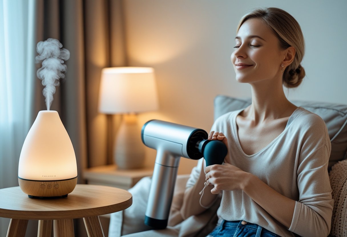 Sådan skaber du en afslappende atmosfære med duftspray og massagepistol til billig pris
